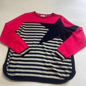 FOIL Star Pullover Stripe Sweater Size Large